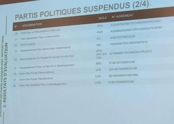 URGENT/Le RPG AEC et l’UFR suspendus pour un délai de 90 jours par le MATD