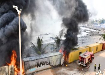 Urgent : Un incendie d’origine inconnue maîtrisée au camp Almamy Samory Touré