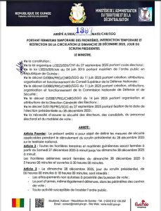 Jour du vote en Guinée: la fermeture des frontières et 6 Screenshot 20251227 185938 Word