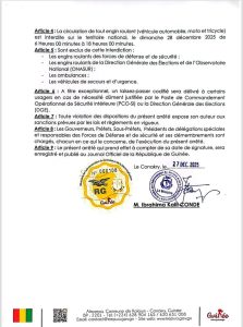 Jour du vote en Guinée: la fermeture des frontières et 7 Screenshot 20251227 190006 Word