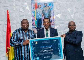 MPEM : Le ministre Fassou Thea délivre un satisfecit au DG de EDG Elhadj Gando Barry pour service rendu